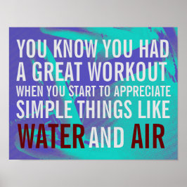 Fitness Motivation Text blau Hintergrund Poster