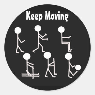 Fitness-Motivation - Weiterbewegen Runder Aufkleber