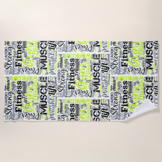 Fitness-Motivations-Typografie-Design Strandtuch