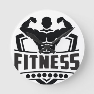 Fitness-Motivationsgrafik   Starkes & Aktives Lebe Runde Wanduhr