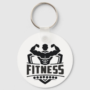Fitness-Motivationsgrafik Starkes & Aktives Lebe Schlüsselanhänger