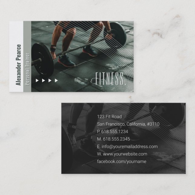 Fitness Personal Trainer | Aktives Sport Visitenkarte (Vorne/Hinten)