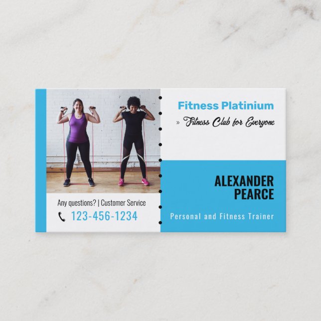 Fitness Personal Trainer | Aktives Sport Visitenkarte (Vorderseite)