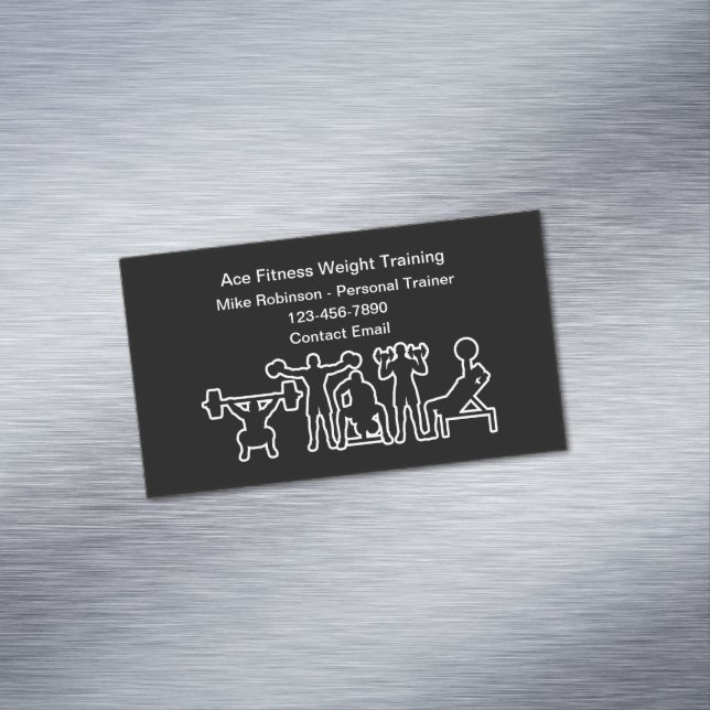 Fitness Personal Trainer And Coach Magnetische Visitenkarte (Beispiel)