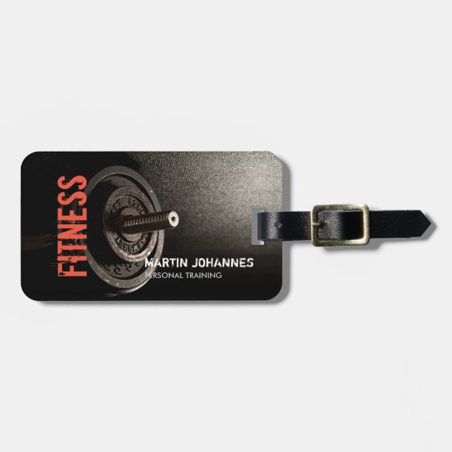 Fitness Personal Trainer Bodybuilding Modern Sharp Gepäckanhänger (Vorderseite horizontal)