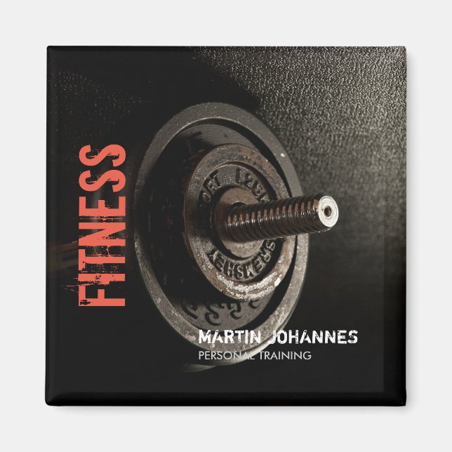 Fitness Personal Trainer Bodybuilding Modern Sharp Magnet (Vorne)