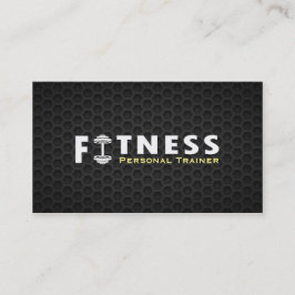 Fitness Personal Trainer Fett Text Dumbell Logo Visitenkarte