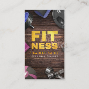 Fitness Personal Trainer Gold Typografy Business Visitenkarte