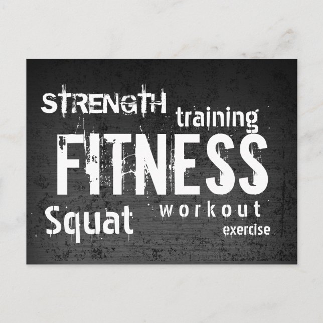 Fitness Personal Trainer Grunge Dark Beruflich Postkarte (Vorderseite)