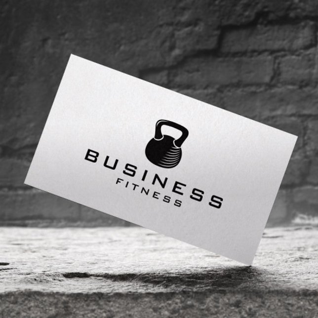 Fitness Personal Trainer Kettlebell Minimalistisch Visitenkarte (Von Creator hochgeladen)