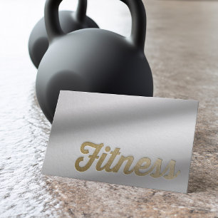 Fitness Personal Trainer Minimal Weiß Gold Prägedr Visitenkarte