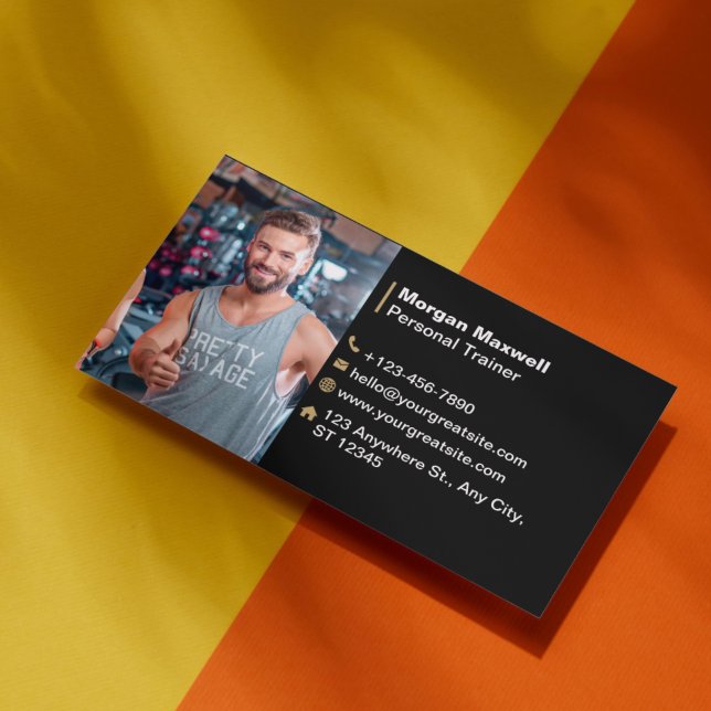 Fitness Personal Trainer: Moderne Farben Visitenkarte (Fitness Personal Trainer: Modern Colorful Business Card )