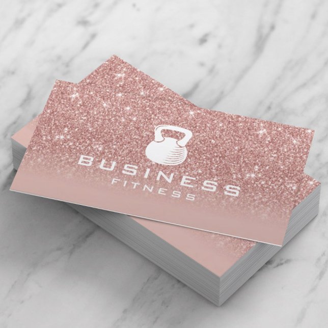 Fitness Personal Trainer Moderne Rose Gold Ombre Visitenkarte (Von Creator hochgeladen)