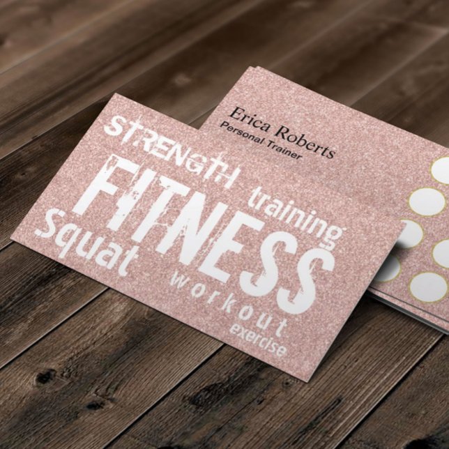 Fitness Personal Trainer Rose Gold Glitzer Loyalit Treuekarte (Von Creator hochgeladen)