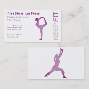 Fitness Pilates Instructor auf weiße Visitenkarte
