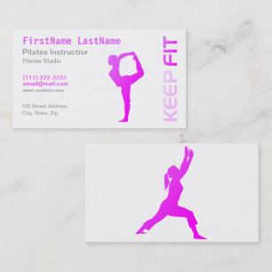 Fitness Pilates Instructor auf weißer Visitenkarte