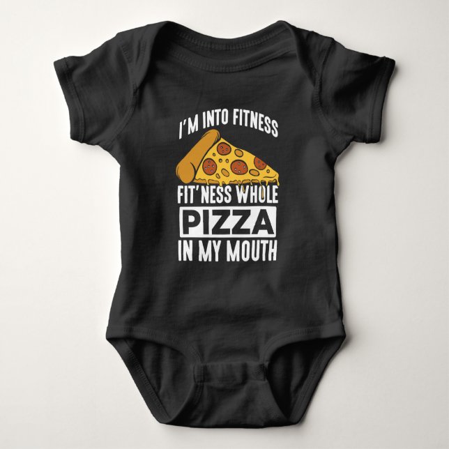 Fitness Pizza Slice Restaurant Lover Gym Feinschme Baby Strampler (Vorderseite)