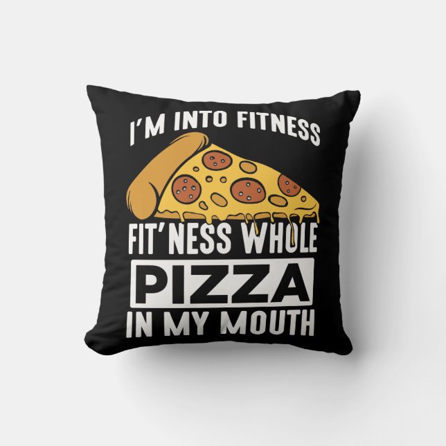 Fitness Pizza Slice Restaurant Lover Gym Feinschme Kissen (Vorderseite)