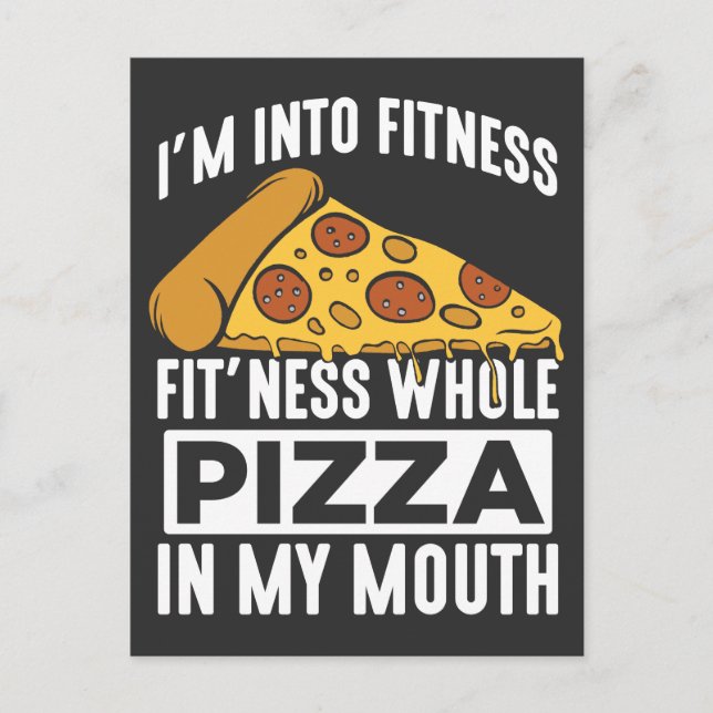 Fitness Pizza Slice Restaurant Lover Gym Feinschme Postkarte (Vorderseite)