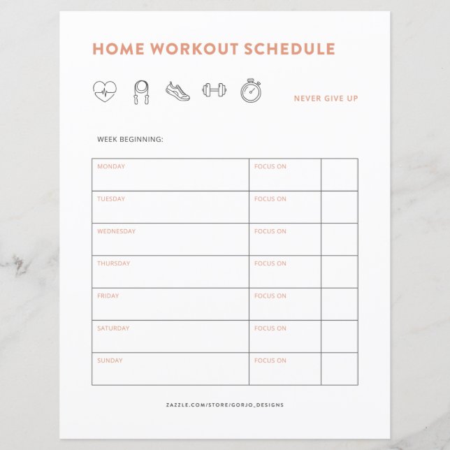 Fitness Planer Zuhause Workout Übungslehrer (Vorderseite)