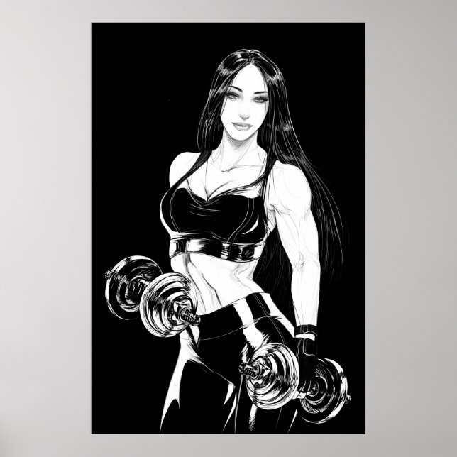 Fitness Poster für kräftige und schöne Gymnastikmä (Vorne)