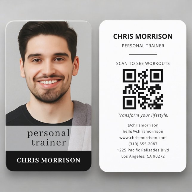 Fitness-QR-Code Personal Trainer Profi Visitenkarte (Von Creator hochgeladen)