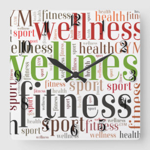 Fitness Quadratische Wanduhr