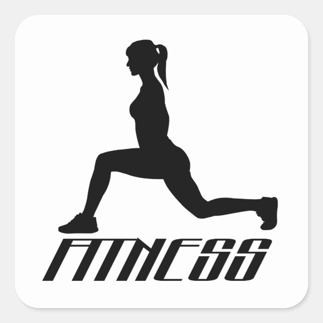 Fitness Quadratischer Aufkleber (Vorderseite)