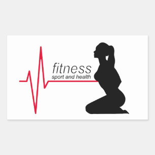 Fitness Rechteckiger Aufkleber