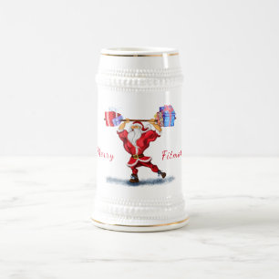 Fitness Santa Beer Stein Bierglas