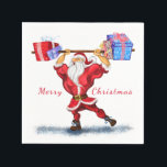 Fitness Santa Claus Napkins Serviette<br><div class="desc">Weihnachten Napkins mit Bodybuilder Fitness Weihnachtsmann mit Weihnachtsgeschenken Cartoon Gemälde Funny Collection Papier Napkins - Anpassbar - oder wählen / Fügen Sie Ihre einzigartige Text / Name / Farbe / Schriftart / Größe - Ihre speziellen Weihnachtsgeschenke Party / Geschenke - Neu vergrössern und verschieben oder entfernen und hinzufügen / Text...</div>