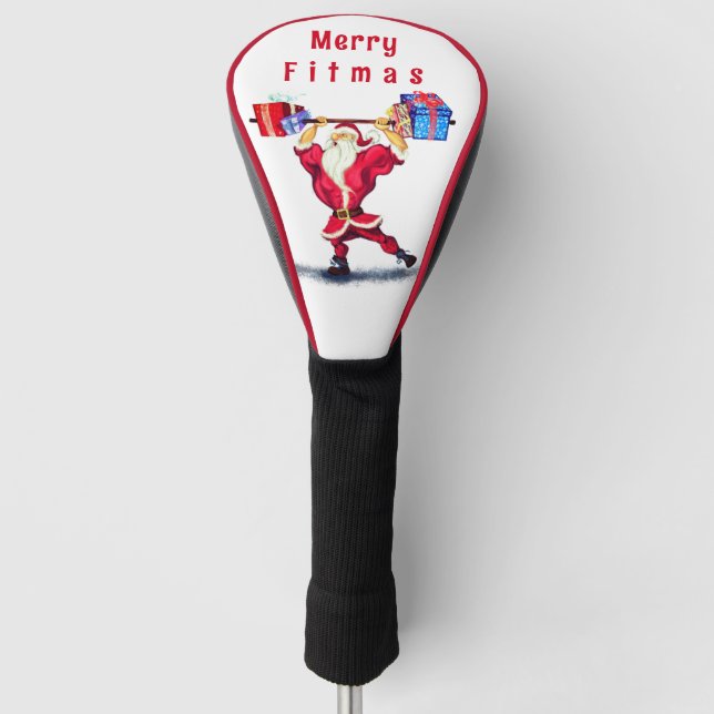 Fitness Santa Funny Christmas Golf Head Cover Golf Headcover (Vorderseite)