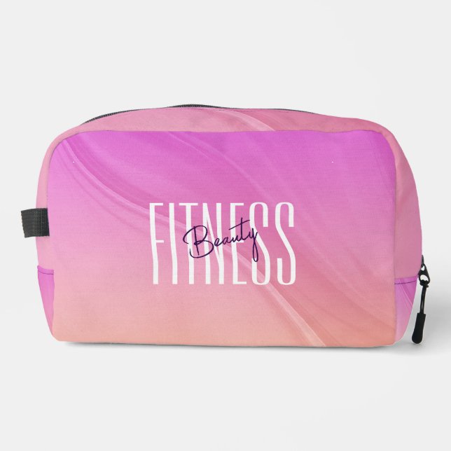 Fitness Schönheit Moderne rosa Farbstoff Toiletten Waschbeutel (Vorderseite)
