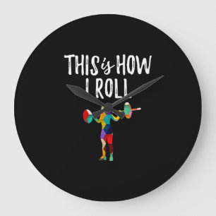 Fitness So Roll Gym Bodybuilding Girl Große Wanduhr
