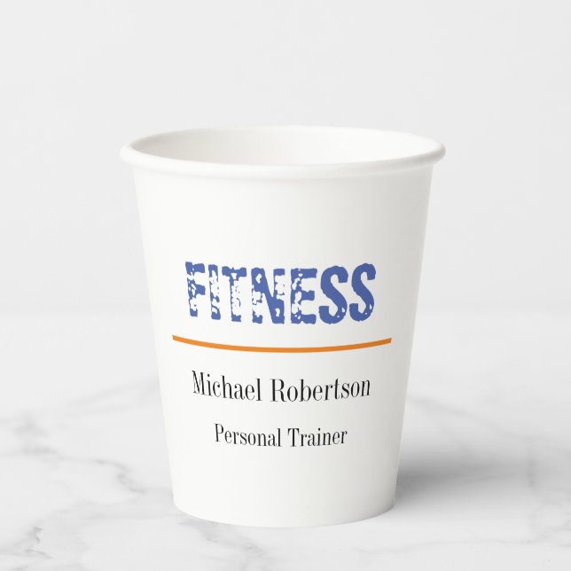 Fitness Sport Beruflich Trainer Pappbecher (Vorderseite)