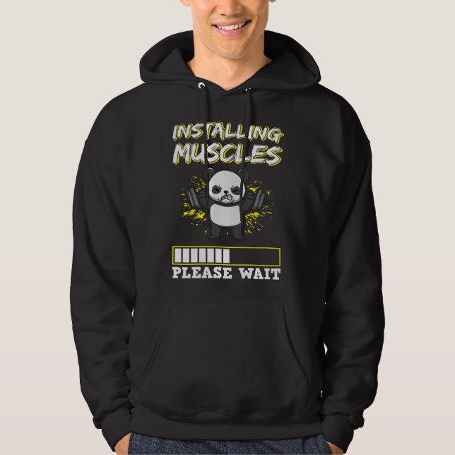 Fitness Strength Weightlifting Barbell Training Mu Hoodie (Vorderseite)