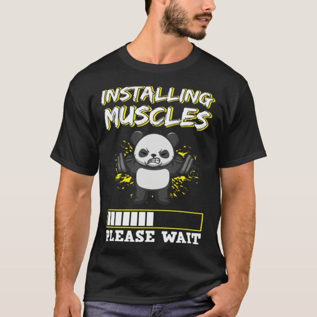 Fitness Strength Weightlifting Barbell Training Mu T-Shirt (Vorderseite)