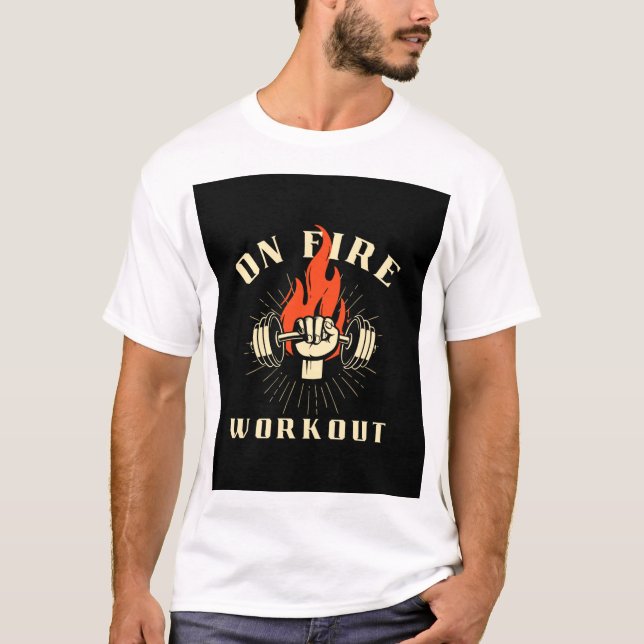 Fitness-T - Shirt Black & Red Grunge - Workout-Sti (Vorderseite)