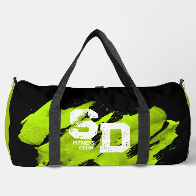 Fitness-Tasche mit grünem und schwarzem Pinsel Duffle Bag (Vorderseite)