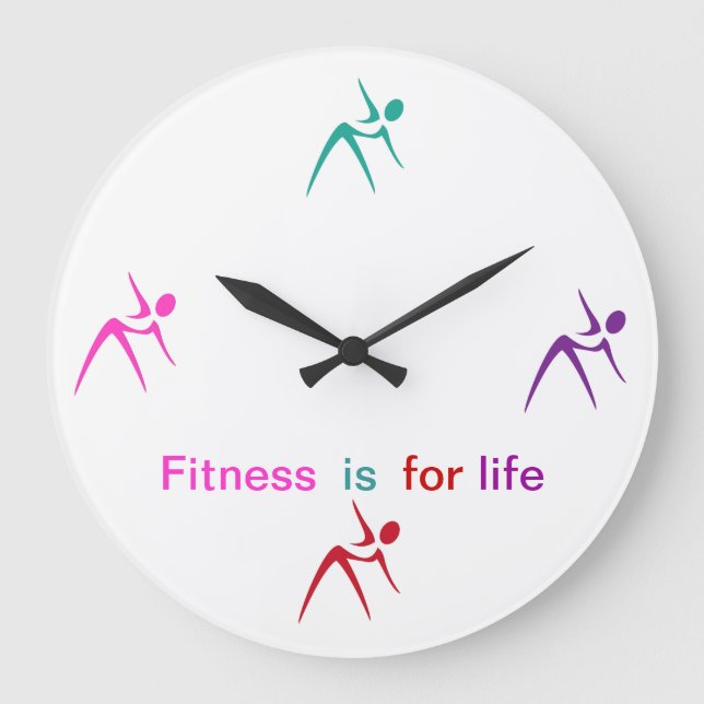 Fitness Thema Wanddekoration Uhr (Vorderseite)
