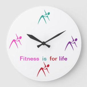 Fitness-Thema Wandleuchte Große Wanduhr