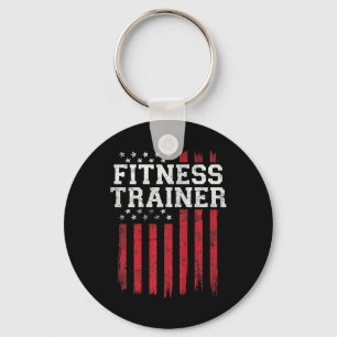 Fitness Trainer American Flag Usa Patriot Patrioti Schlüsselanhänger