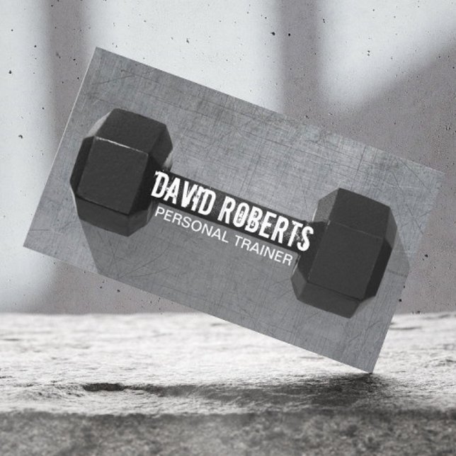 Fitness Trainer Beruflich Dumbell Cooles Metall Visitenkarte (Von Creator hochgeladen)