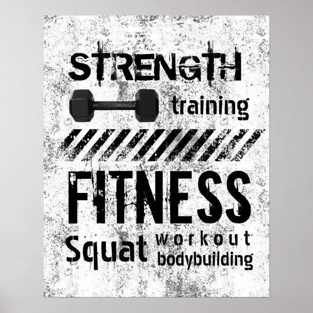 Fitness Trainer Bodybuilding Grunge Workout Poster (Vorne)