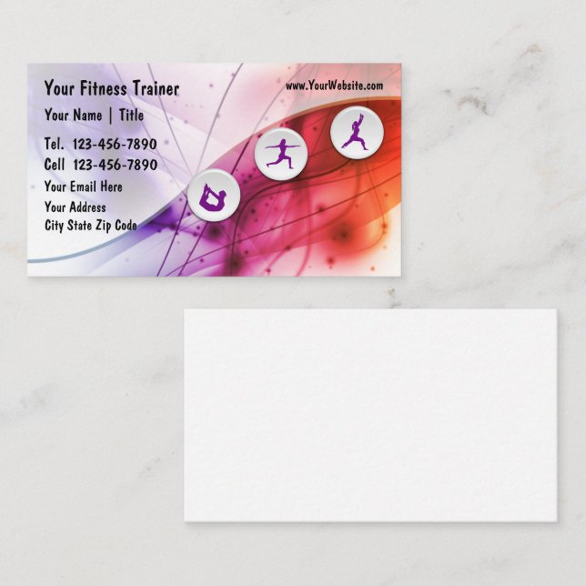 Fitness Trainer Business Cards Visitenkarte (Vorne/Hinten)
