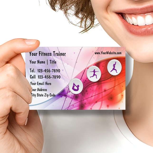 Fitness Trainer Business Cards Visitenkarte (Von Creator hochgeladen)