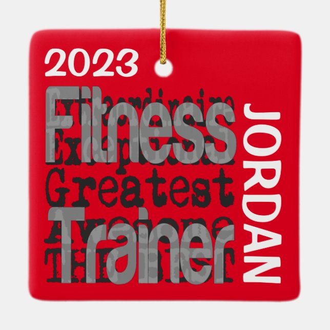 Fitness Trainer Extraordinaire CUSTOM Keramikornament (Rückseite)