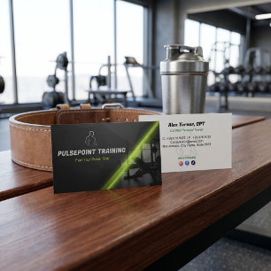 Fitness-Trainer-Geschäft   Schwarz Silber Visitenkarte