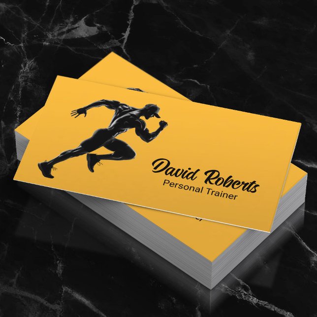 Fitness Trainer Gym Coach Minimalistisch Gold Visitenkarte (Von Creator hochgeladen)