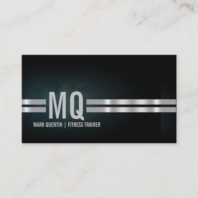Fitness Trainer Gym Monogram Carte de visite (Devant)